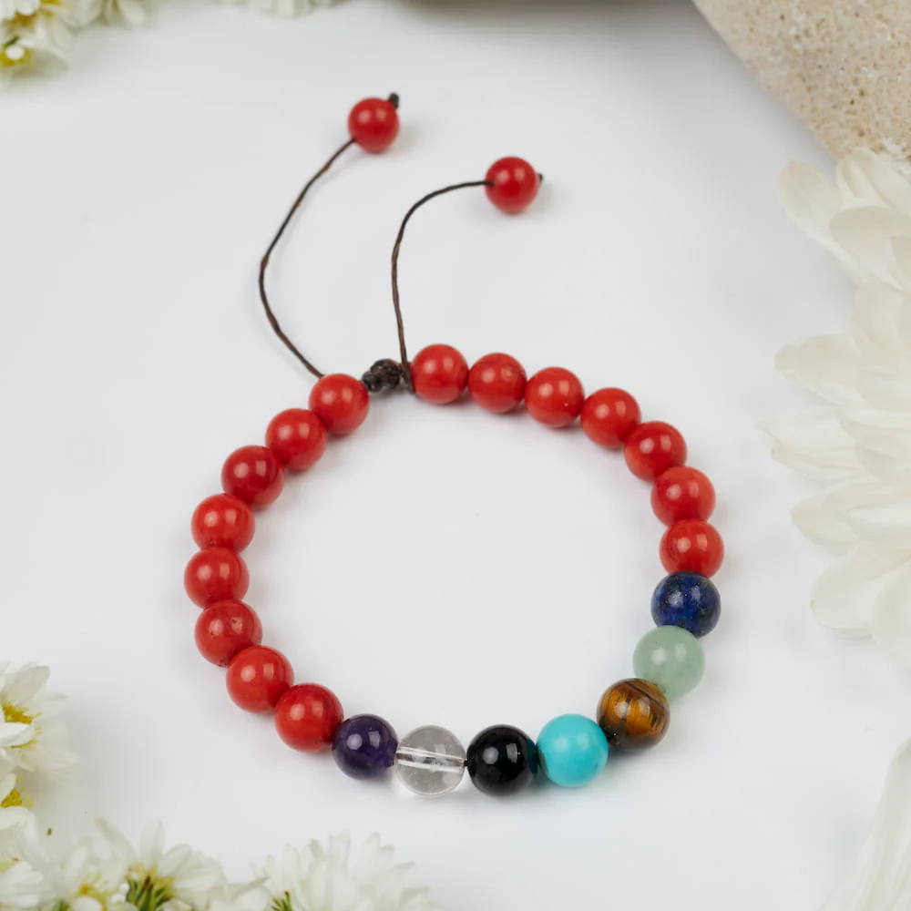 Bracelet 7 chakras Corail : Rester Concentré - Image 3