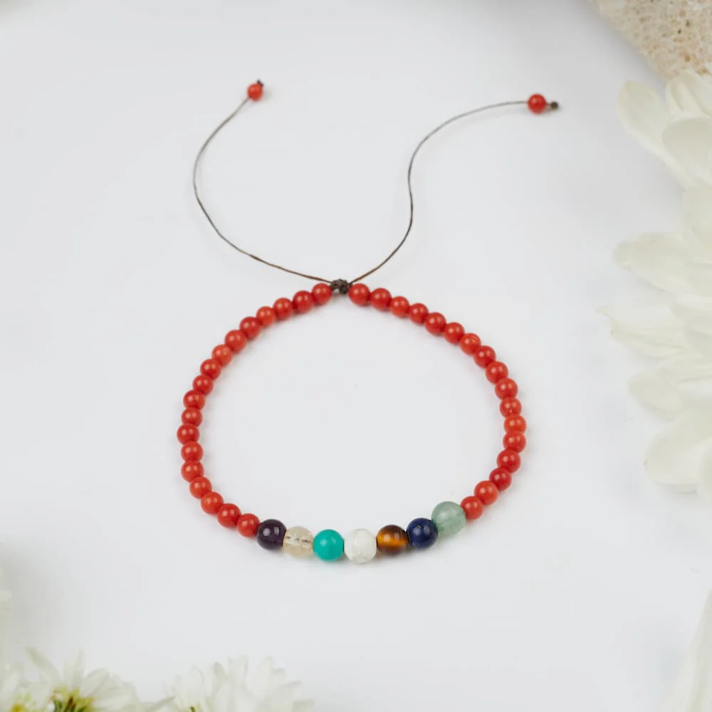 Bracelet 7 chakras Corail : Rester Concentré - Image 4