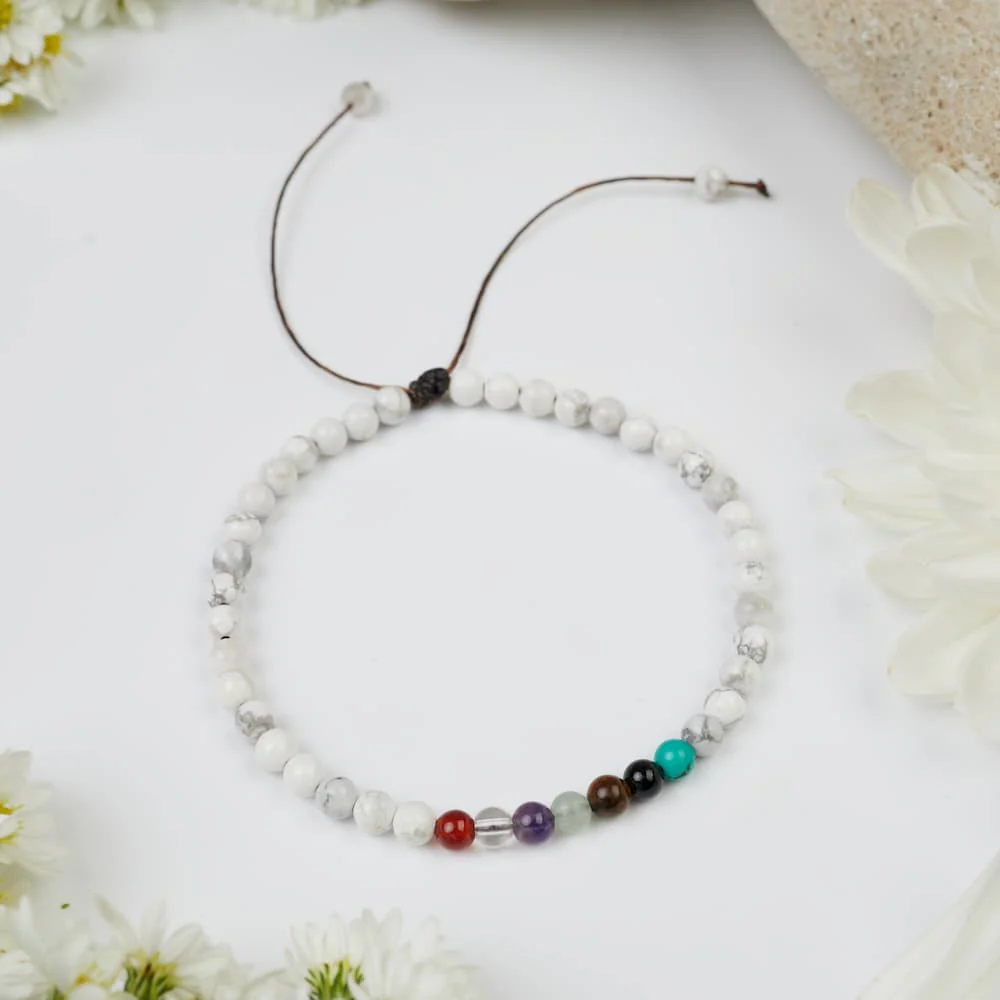 Bracelet 7 chakras Howlite : Introspection - Image 3