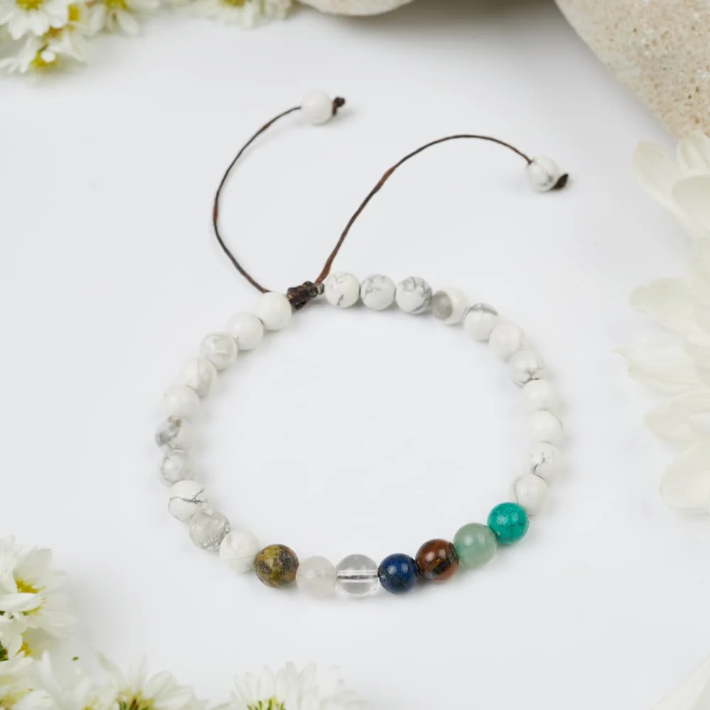 Bracelet 7 chakras Howlite : Introspection - Image 4