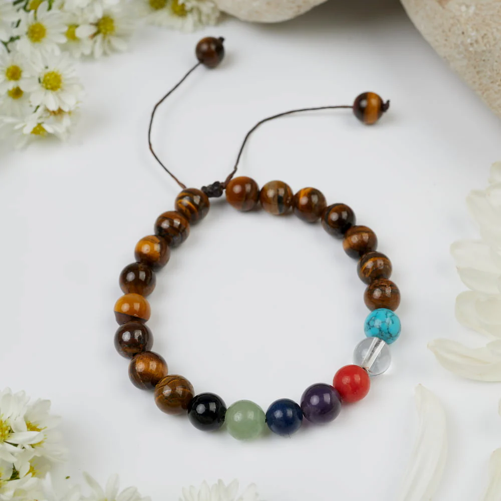 Bracelet Œil de Tigre 7 chakras : Sécurité - Image 3