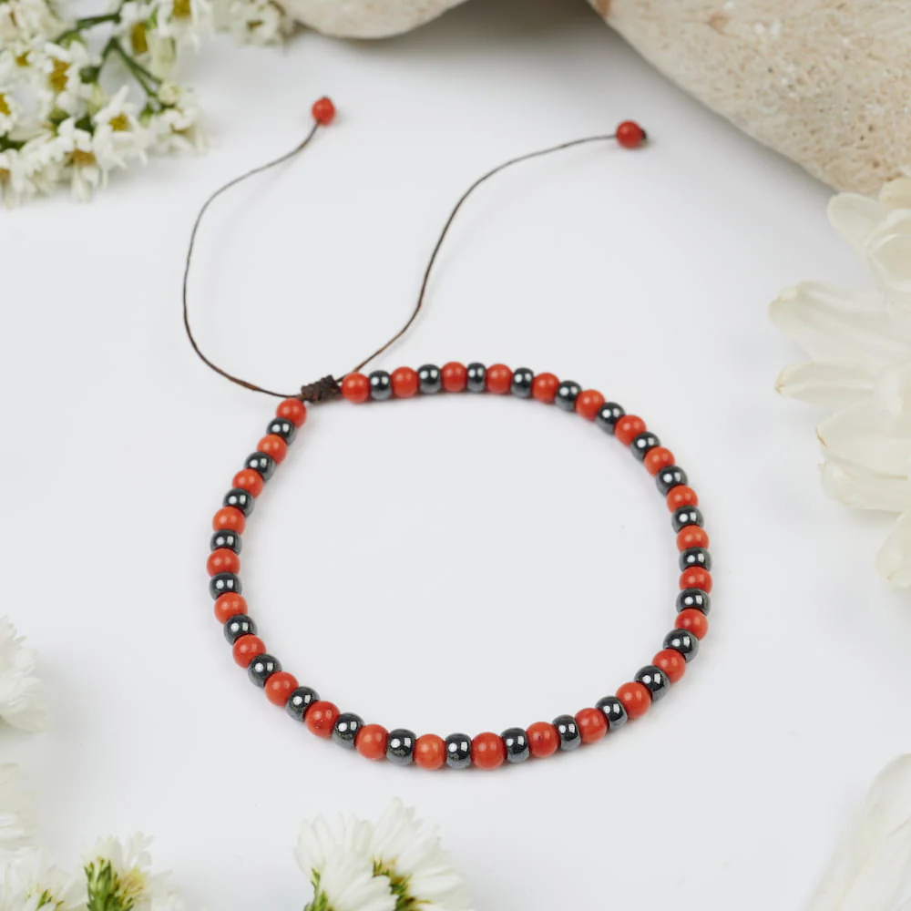 Bracelet Hématite et Corail : Nouvelle Aventure - Image 3