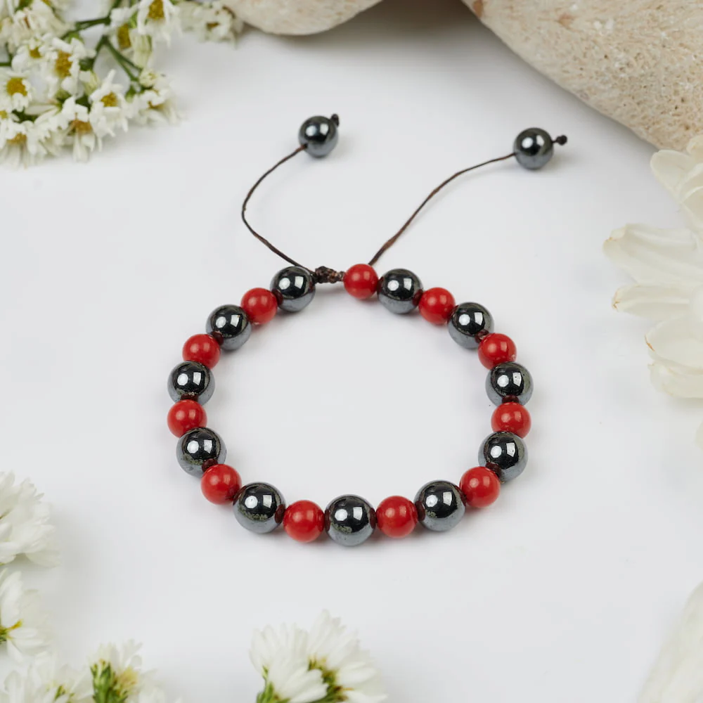 Bracelet Hématite et Corail : Nouvelle Aventure - Image 4