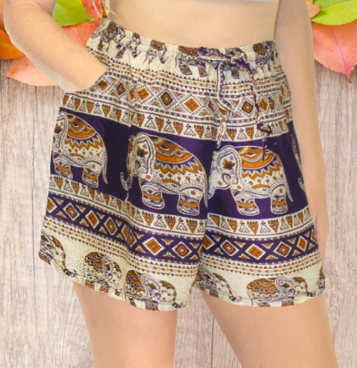Pyjama Short Femme - "Elephant Slumber" - Image 4